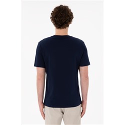 Erkek Regular Fit Bisiklet Yaka Lacivert Basic Tişört