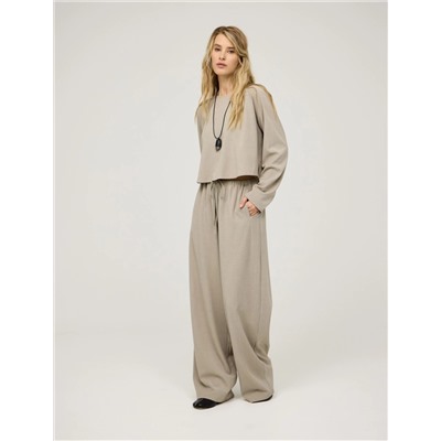 Базовые бежевые брюки их хлопка