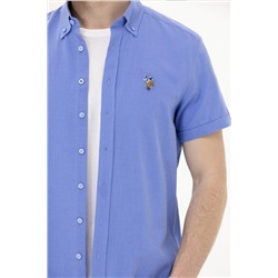 Erkek Mavi Kısa Kollu Gömlek