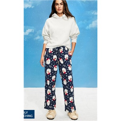 Mid-Rise Plaid Flannel Pajama Pants for Women