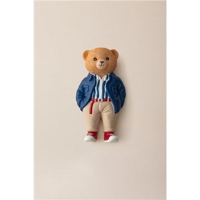 Simon Bear Magnet - Lacivert/Bej - 4x8 cm