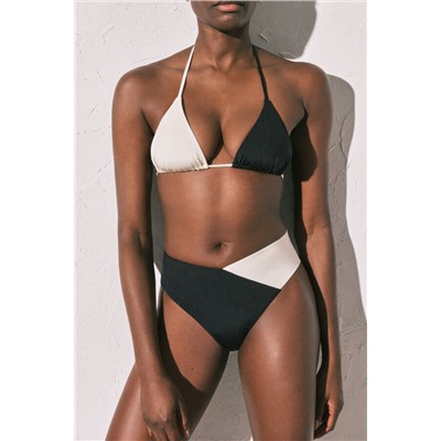 Braga bikini alta color block B&W