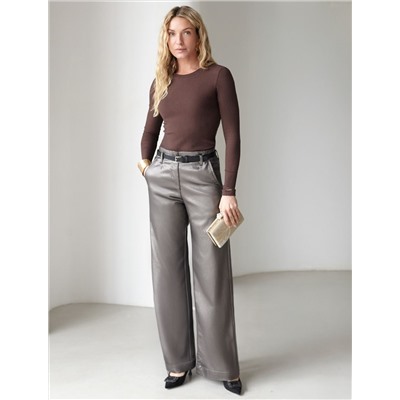 Джемпер из трикотажа в широкий рубчик