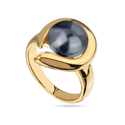 Кольцо Знаки (Майорка темно-серая 12мм; покрытие золото), Есть комплект