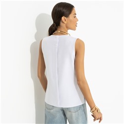 Блуза с декоративными защипами, Счастье с тобой (белая)