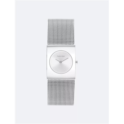 Geometric Dial Mesh Bracelet Watch