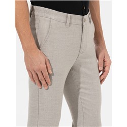 Kahverengi Slim Fit Beli Lastikli Kanvas Pantolon