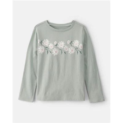 Girls Strawberry Happy Vibes Long-Sleeve Graphic Tee - Pink