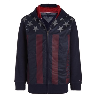 Tommy Hilfiger Big Boys Mesh Flag Graphic Hoodie