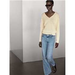 Jersey punto manga larga 100% lino