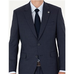 %100 Yün Lacivert Slim Fit Takım Elbise