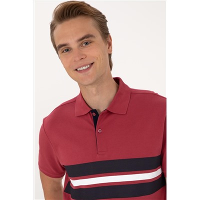 Erkek Regular Fit Vişne Polo Yaka Tişört