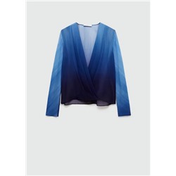 Blusa cruzada semitransparente
