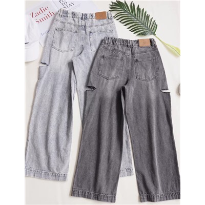 Джинсы для девочек с вырезом