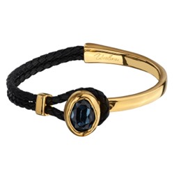 Браслет Грация (кристаллы SW 14х10 темно-синие; покрытие золото), Есть комплект