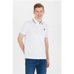 Erkek Beyaz Basic Polo Yaka Tişört