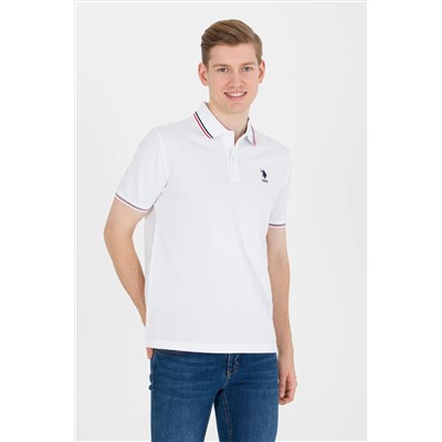 Erkek Beyaz Basic Polo Yaka Tişört