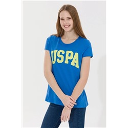 Kadın Saks Bisiklet Yaka Tişört