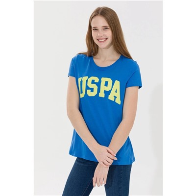 Kadın Saks Bisiklet Yaka Tişört