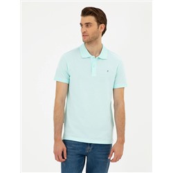 Su Yeşili Slim Fit Basic Tişört