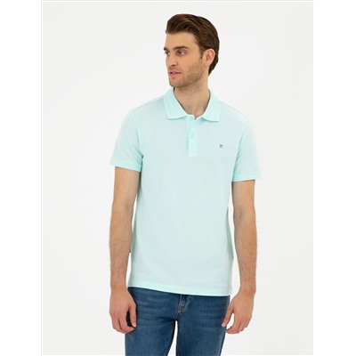 Su Yeşili Slim Fit Basic Tişört