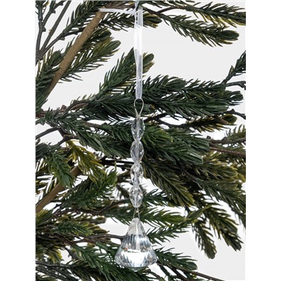 Игрушка елочная, 11 см, стекло, Бусы с кристаллом, Event