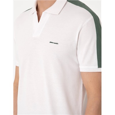 Haki Kol Detaylı Slim Fit Polo Yaka Tişört