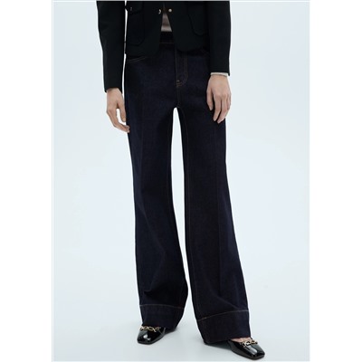 Jeans wideleg tiro medio