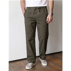 Брюки с поясом на резинке из эластичного твилла