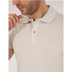 Açık Gri Slim Fit Polo Yaka Merserize Tişört