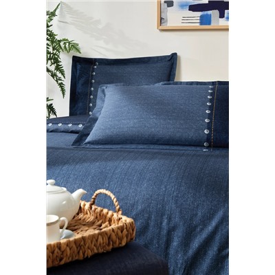 Özdilek Oregon Çift Kişilik Lastikli Çarşaf Denim Nevresim Takımı