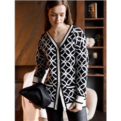 Кардиган жаккардовой вязки с кашемиром