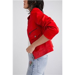 Chaqueta PU bolsillos