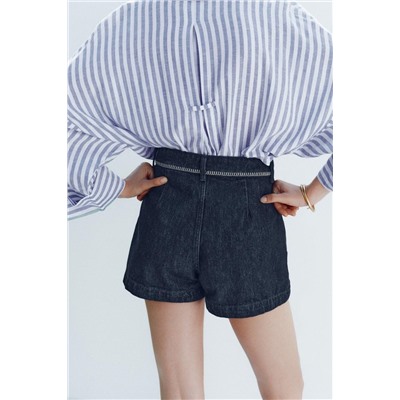 Z1975 HIGH-WAIST DENIM SHORTS WITH TOPSTITCHING