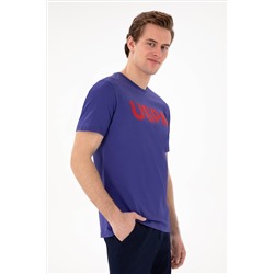 Erkek Regular Fit Bisiklet Yaka Kobalt Basic Tişört