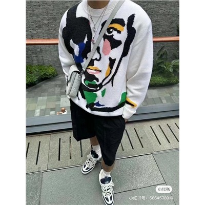 Мужской шерстяной свитер с интересным притягивающим рисунком  Лу*и Витто*н