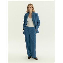 Вельветовые брюки прямого кроя на резинке, D461/brass