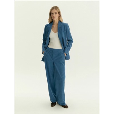 Вельветовые брюки прямого кроя на резинке, D461/brass