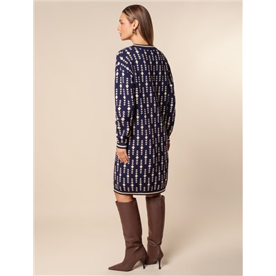 Платье жаккардовой вязки с кашемиром