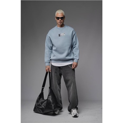 Свитшот будь сильным голубой