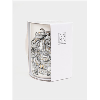 Кружка, 500 мл, фарфор N, белая, Лошадь, Wild