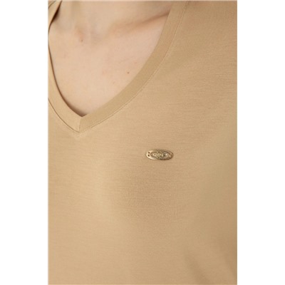 Kadın Camel Basic Tişört