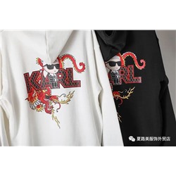 Худи унисекс с невероятно ярким акцентом (принтом) на спине Karl Lagerfel*d 💞