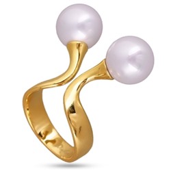 Кольцо (Майорка 12мм белая; покрытие золото), Есть комплект