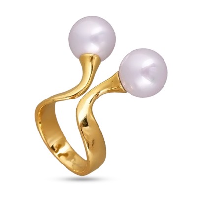 Кольцо (Майорка 12мм белая; покрытие золото), Есть комплект