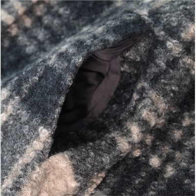 Женское однобортное приталенное пальто из искусственной шерсти в клетку