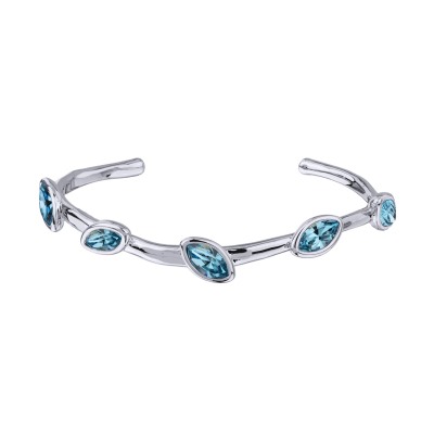 Браслет Эйва (кристаллы SW аквамарин; покрытие родий), Есть комплект