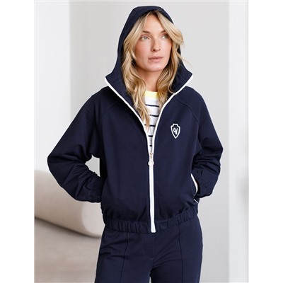 Худи на молнии из петельчатого футера двухнитки с эластаном без начеса