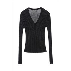 Top de lana Negro