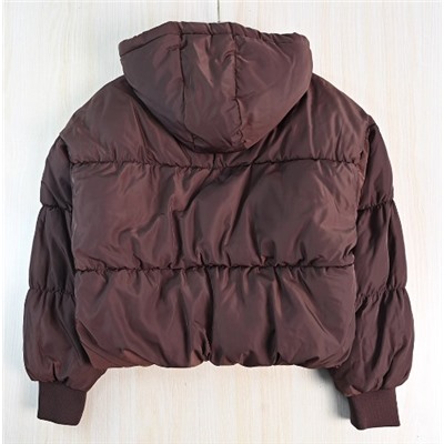 Женская однослойная утепленная куртка/пуховик с капюшоном